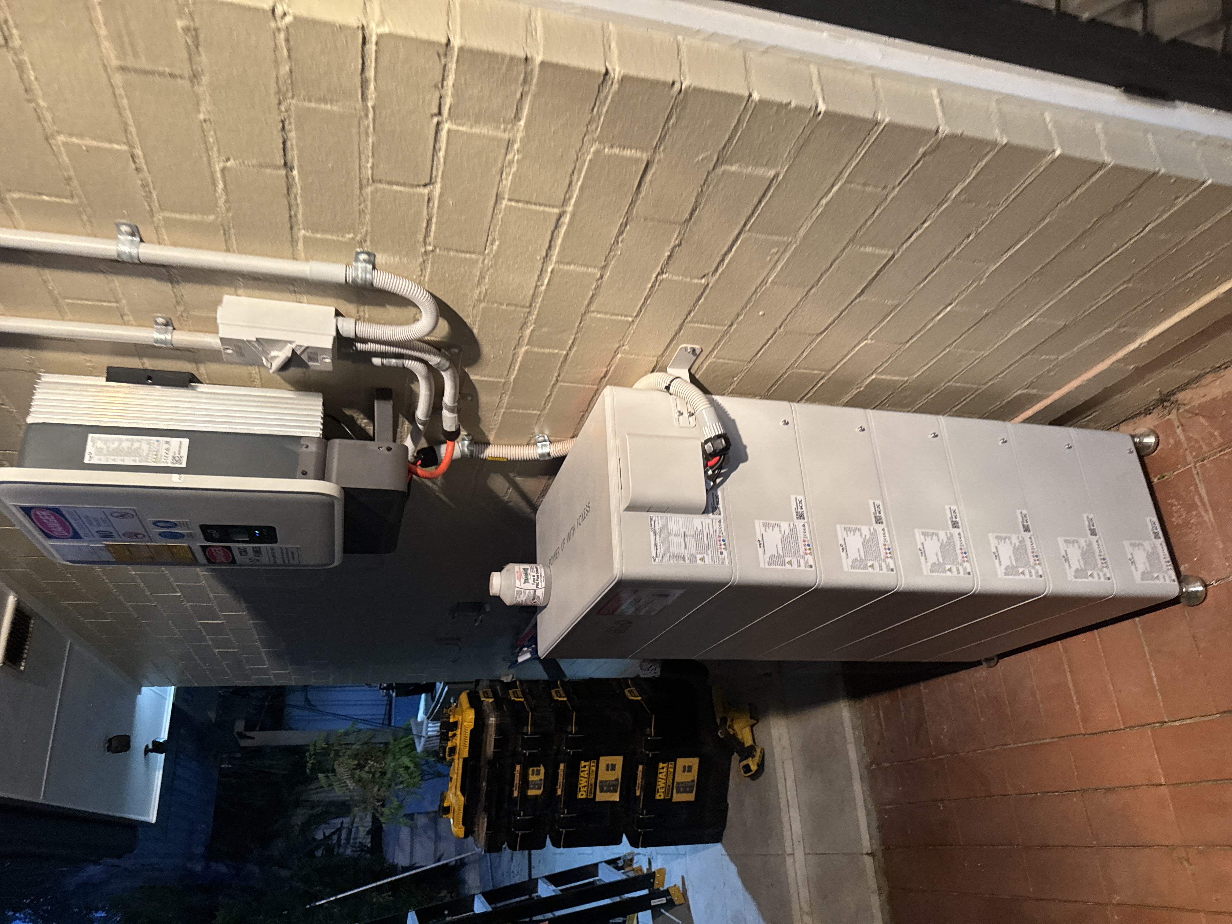 Night-time battery installation